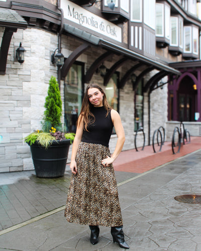 Sleeveless Mixed Media Maxi Dress