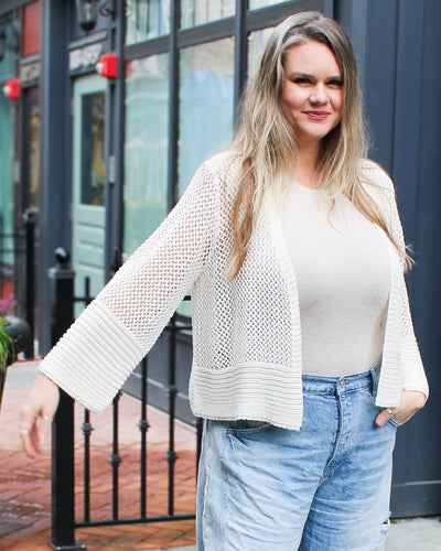 Bell Sleeve Open Stitch Cardigan