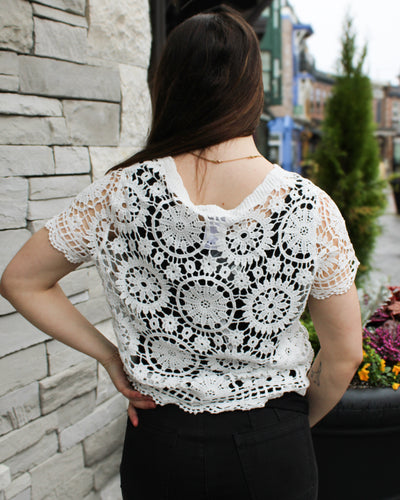 Crochet Short Sleeve Cardigan