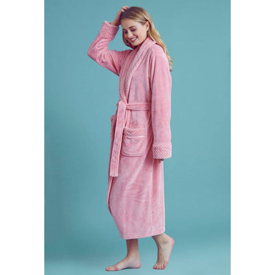 Plush Shawl Collar Bath Robe