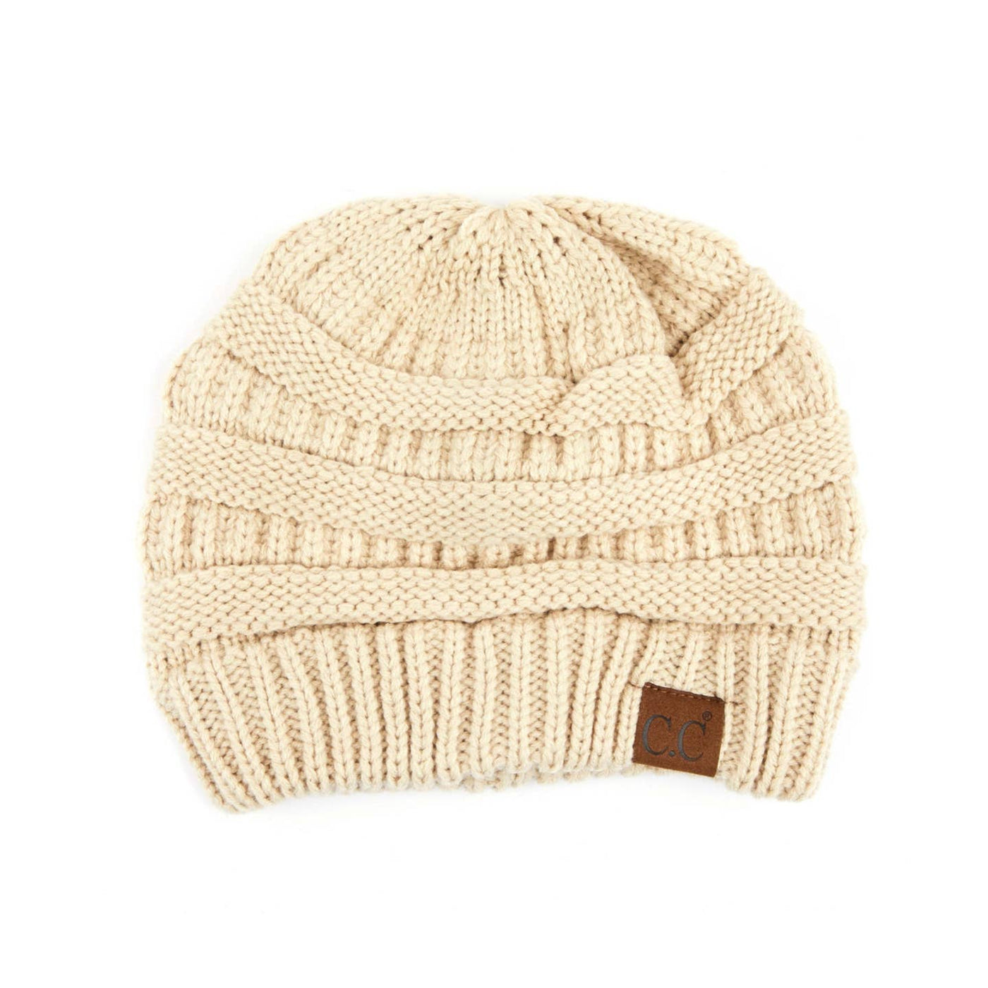Fleece Lined CC Cable Knit Beanie