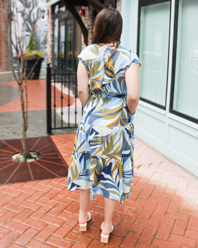 Tiered Short Sleeve Loden Dress