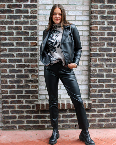 Faux Leather Straight Pants