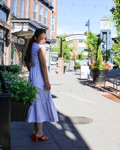 Macbeth Plunge Neckline Tiered Dress