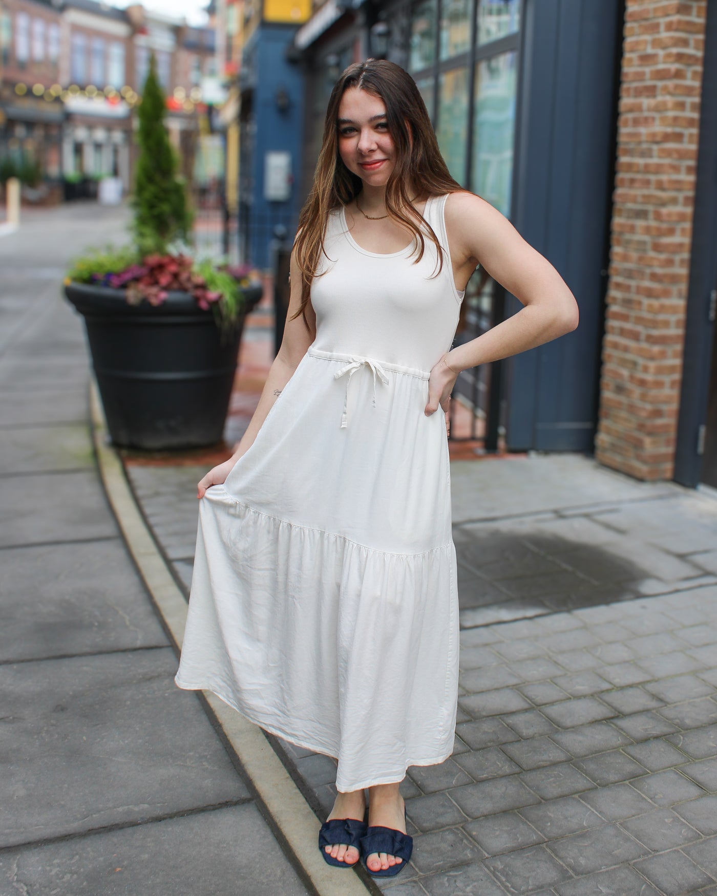 Mixed Media Midi Dress