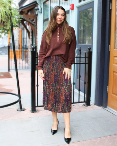 Plumwine Plisse Skirt