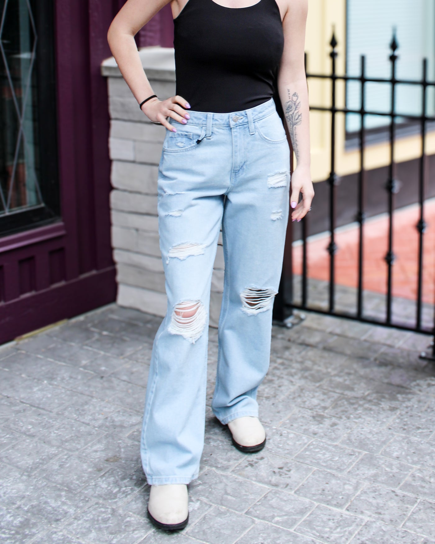 Frilla High Waist Straight Leg Jeans