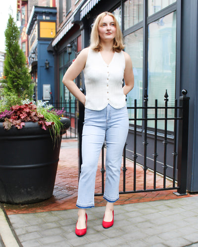 Sweater Vest with Wood Buttons