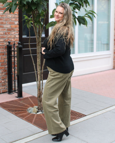 Ribbed Sweater with Heart Rivets