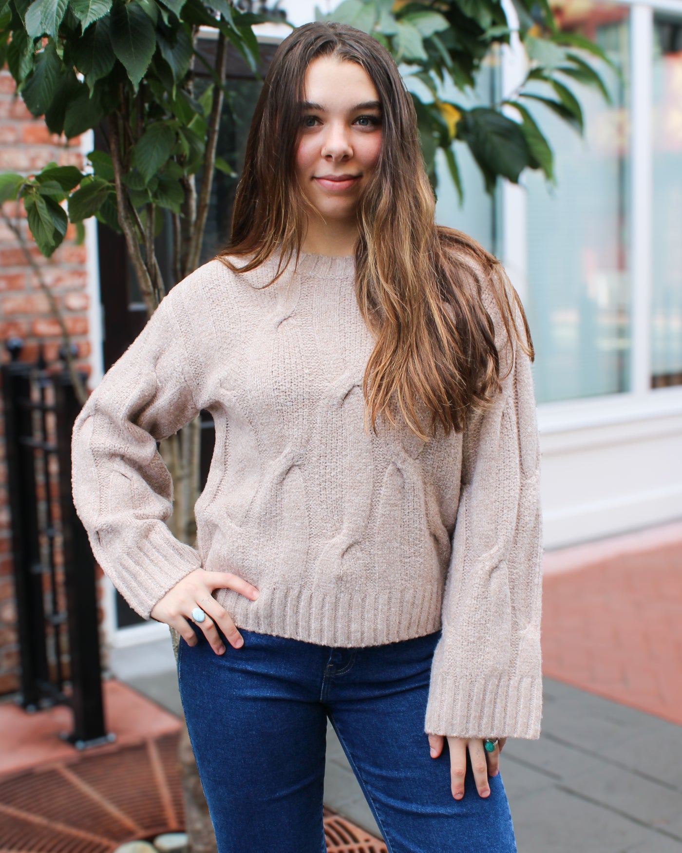 Loose Fit Cable Sweater