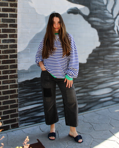 Classic Oversized Striped Crewneck