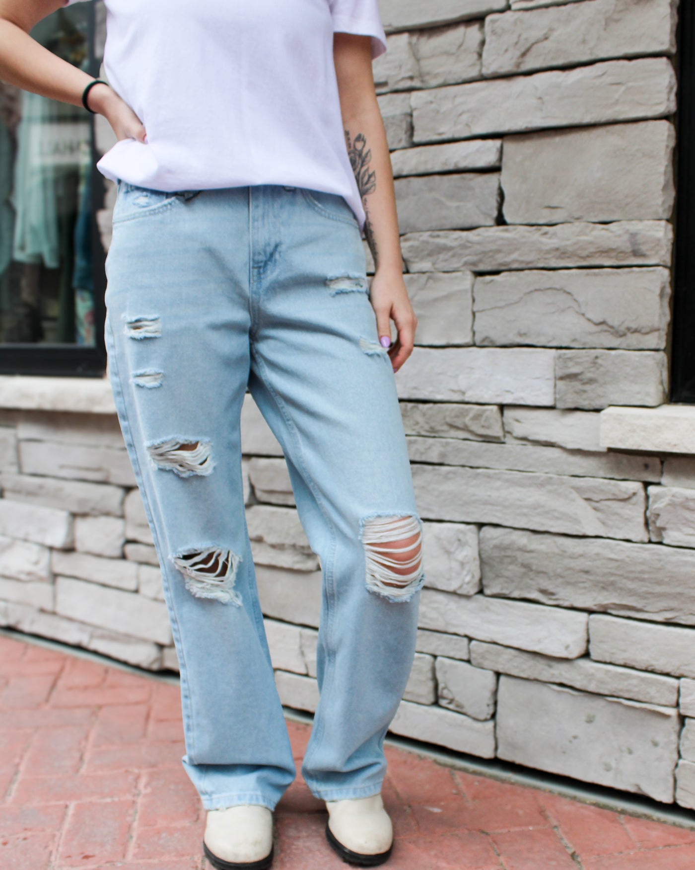 Frilla High Waist Straight Leg Jeans