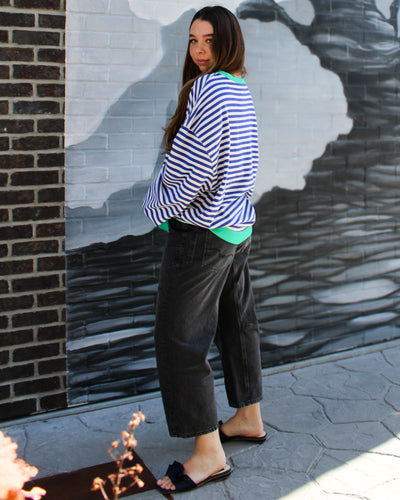 Classic Oversized Striped Crewneck