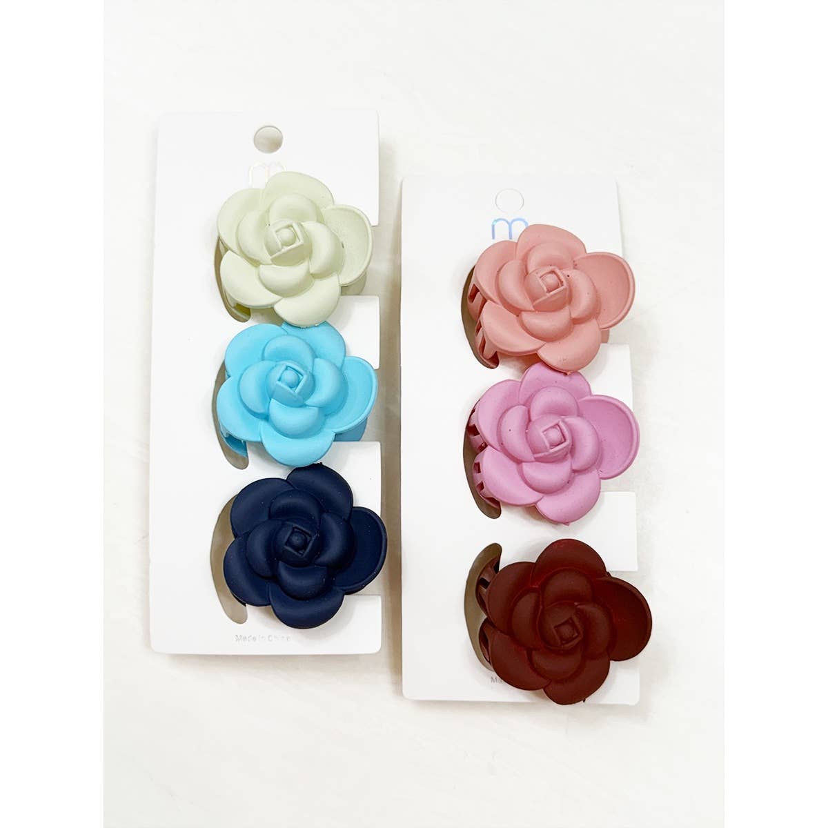 Matte Mini Rose Hair Claw Set