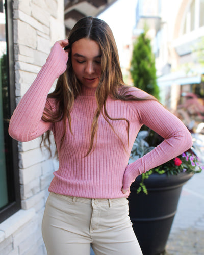 Ribbed Mock Neck Sweater