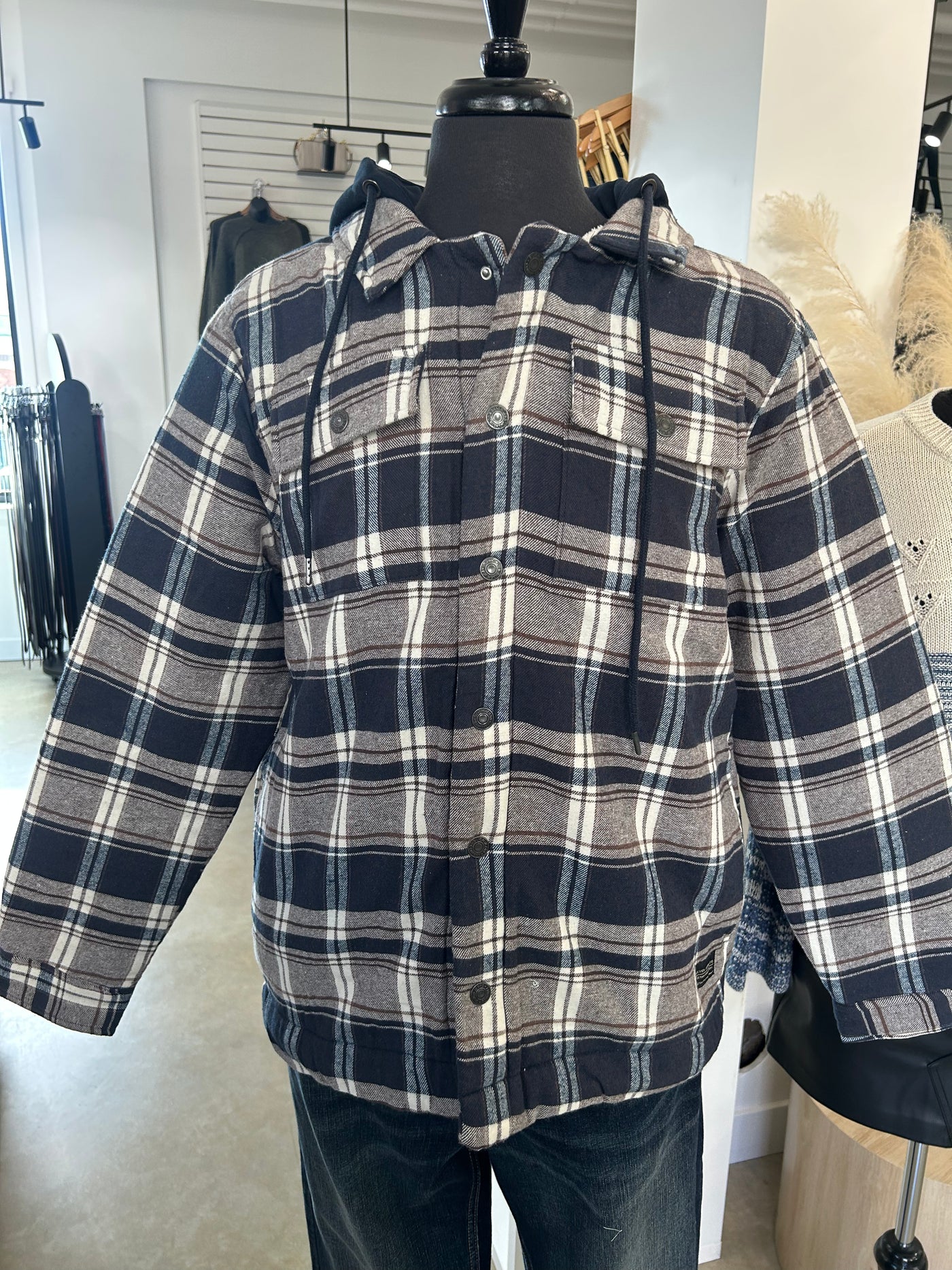 Mens Plush-Lined Hooded Jacket