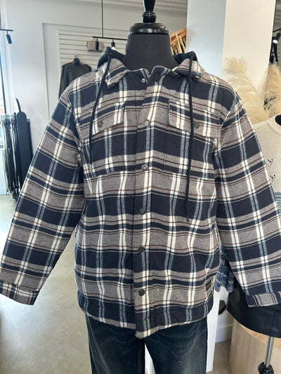 Mens Plush-Lined Hooded Jacket