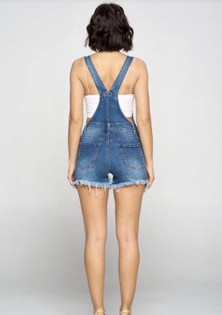 Denim Overall Shorts - Magnolia Clothing Boutique