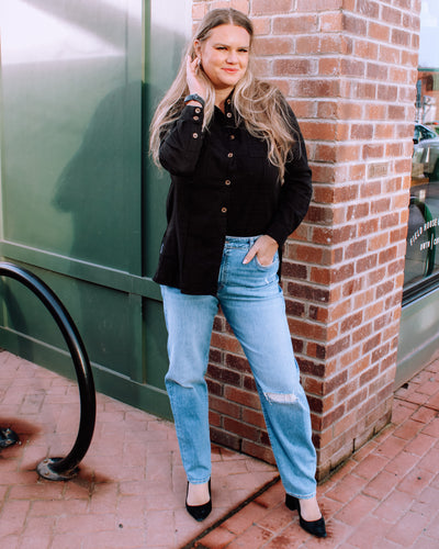 Rolled Sleeve Tunic Blouse